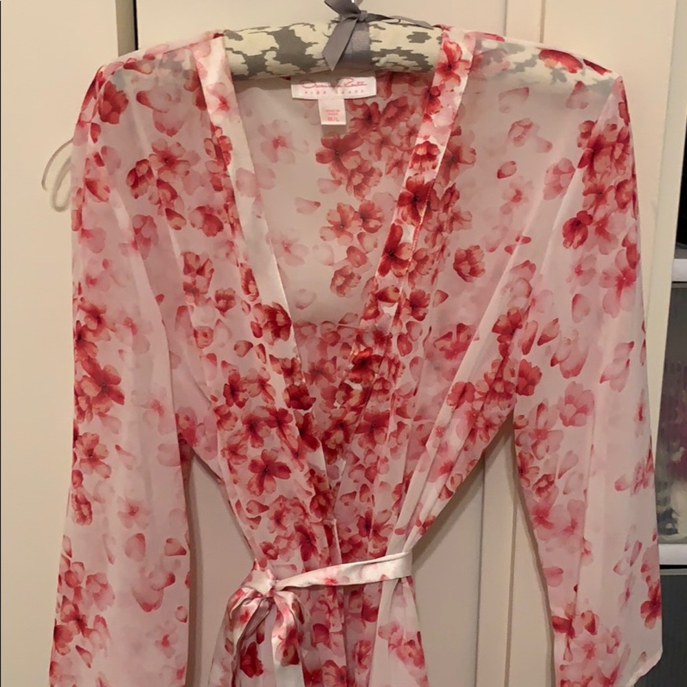 Oscar de la Renta Sheer Pink Robe